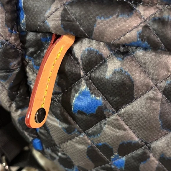 MZ Wallace Quilted Black and Blue Leopard Tote/ Crossbody - Picture 5 of 11